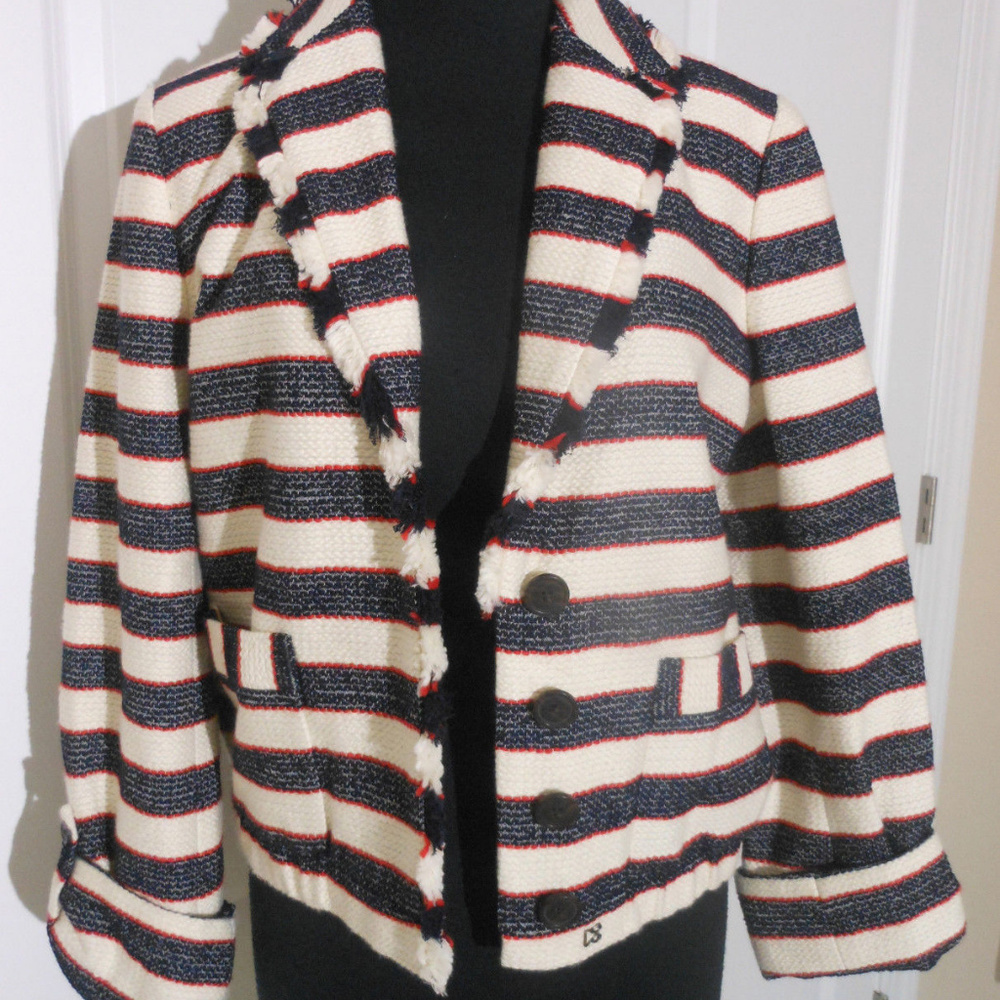 J CREW NWT Cotton-Blend 'Legion' Striped Jacke/Blazer - Picture 5 of 9